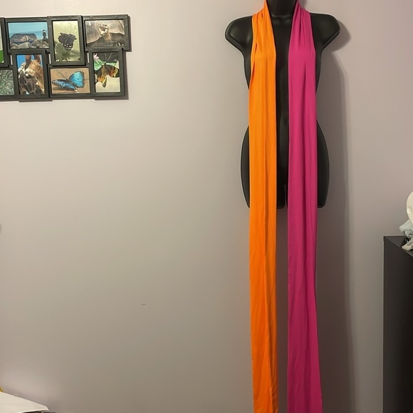 ZAFUL Halter Crop Top Criss Cross Wrap Tank Top OS Pink Orange - Picture 3 of 15